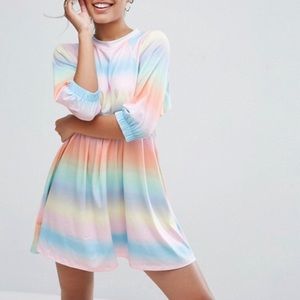 🌸 ASOS SMOCK DRESS IN TIE DYE STRIPE 🌸